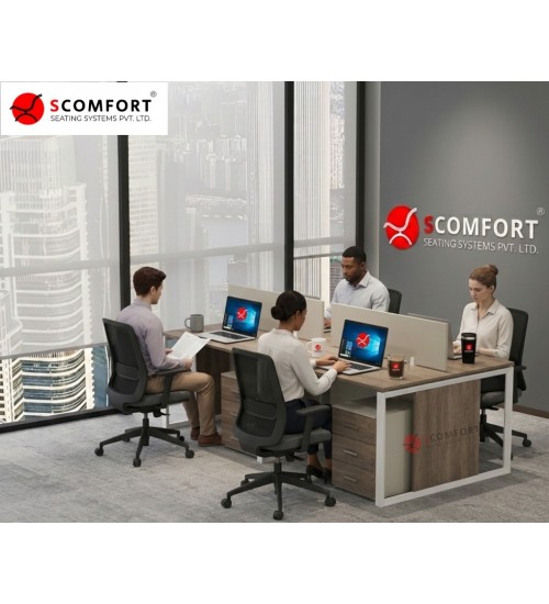 Scomfort SC-WRT 36 Sharing Workstation with Partition & 3 Drawer Pedestal