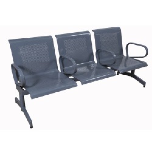 Scomfort SC W119 3 Seater Steel Waiting Chair In Black Color