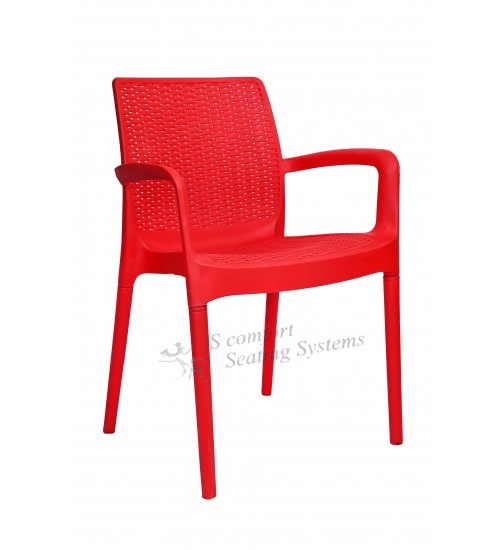 PLASTIC CANE CHAIR WITH HANDLE